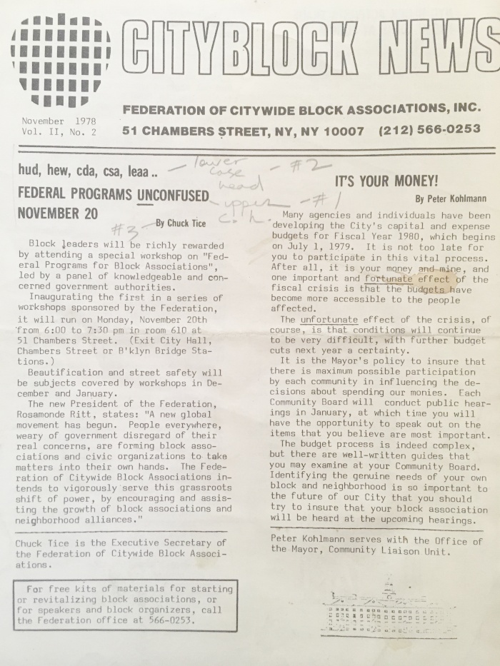 Cityblock News, Nov. 1978, Vol. 2, No. 2