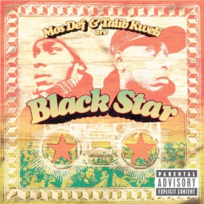 This is the cover art for Black Star by the artist Talib Kweli and Mos Def. The cover art copyright is believed to belong to the label, Rawkus Records, or the graphic artist(s).